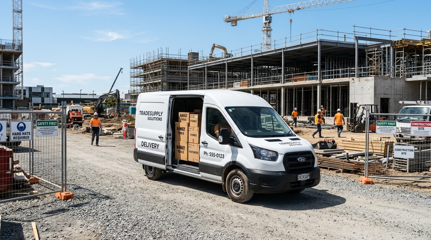 Trade supply delivery to construction job site